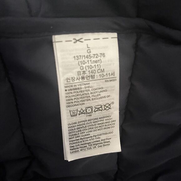 Gap Teen Girls puffer vest Water Resistant Large Blue Polka Dots - Picture 11 of 11